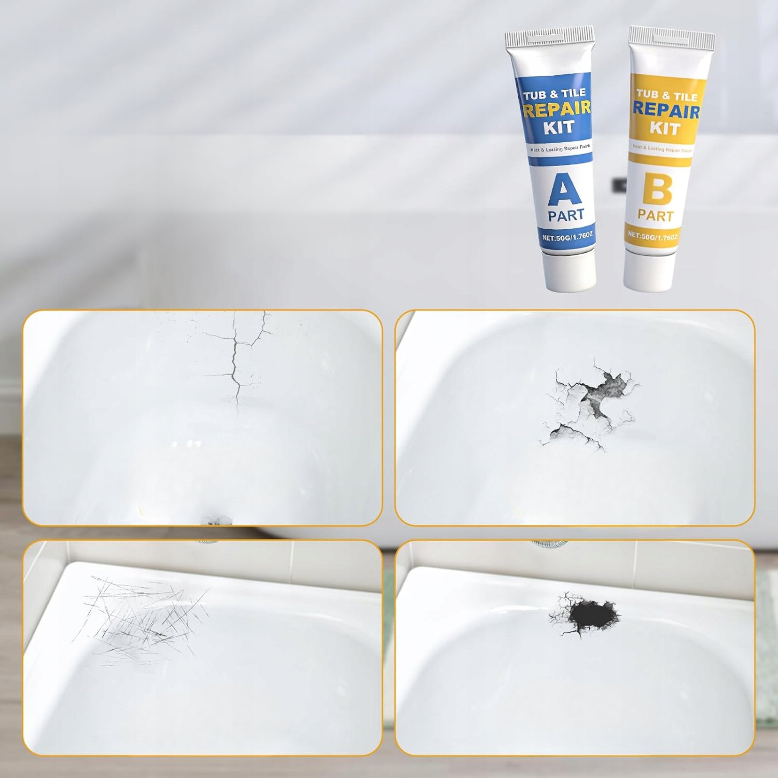 ACRYLIC BATHTUB CERAMIC TILE REPAIR KIT WATERPROOF EPOXY Brand no brand