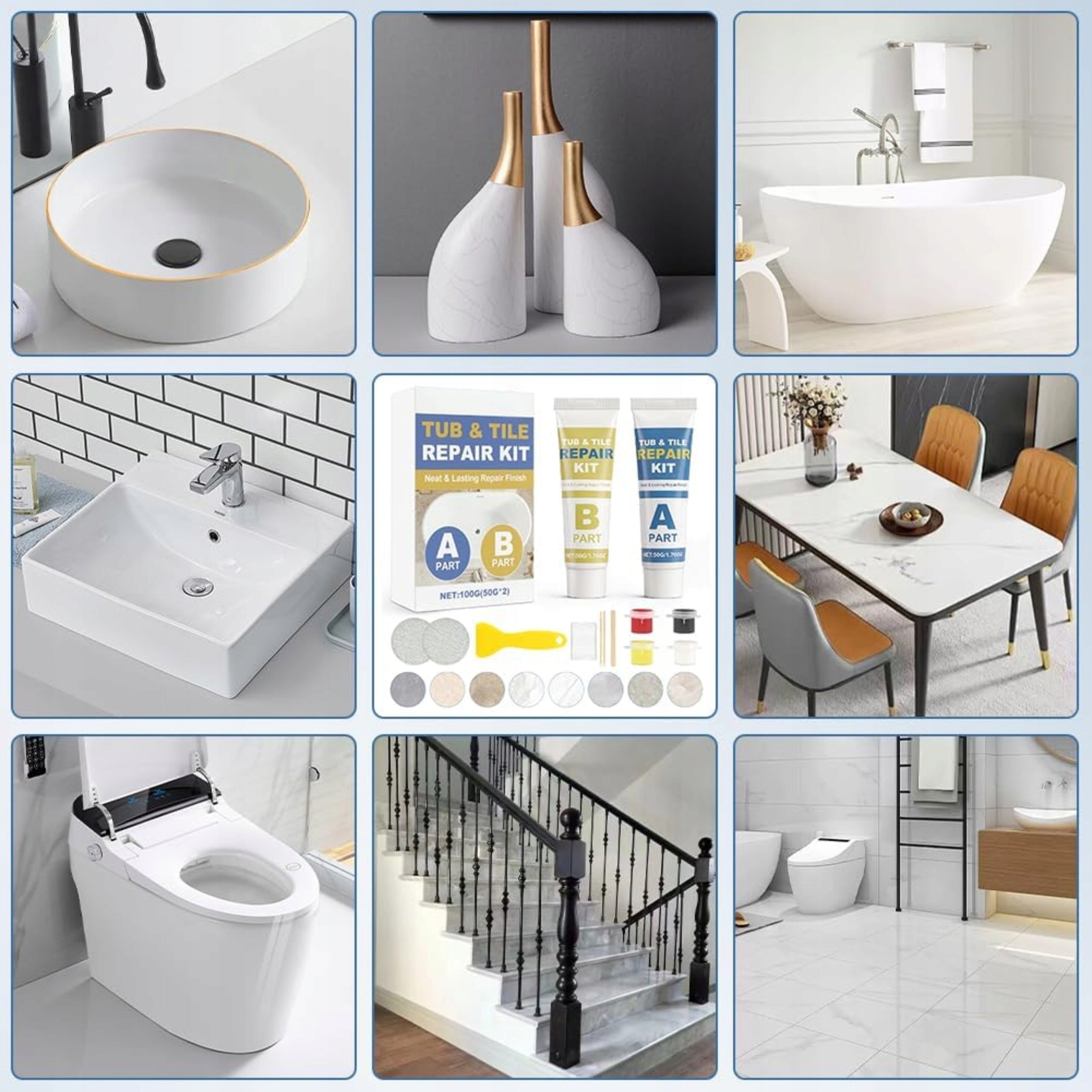 ACRYLIC BATHTUB CERAMIC TILE REPAIR KIT WATERPROOF EPOXY Manufacturer code Bez marki