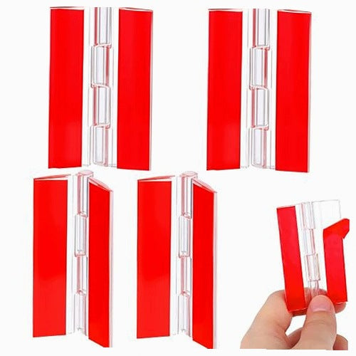 ACRYLIC CLEAR SELF ADHESIVE HINGES FOR JEWELRY CABINETS 4 PCS