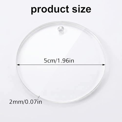 ACRYLIC ROUND DISCS FOR PAINTING TRANSPARENT 5 CM 50 PCS. Manufacturer code SWC5908151511091
