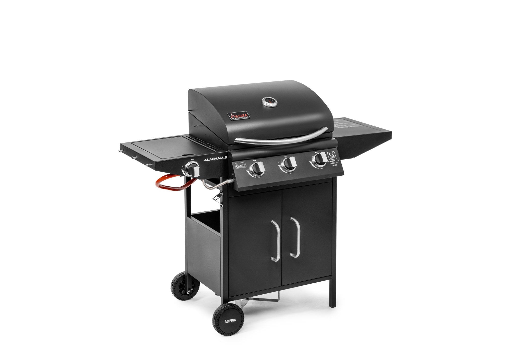 ACTIVA GARDEN GAS GRILL ALABAMA 3 12,8 kW + COVER, CAST IRON GRATE Power 9.6 kW