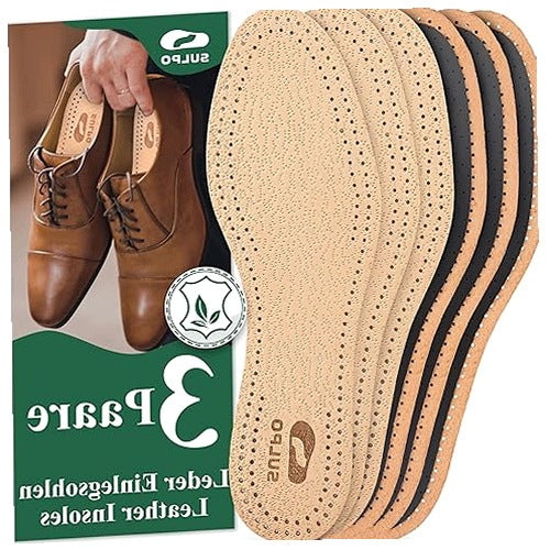 ACTIVATED CARBON LEATHER SHOE INSERTS ODOR ABSORBING 3 PAIRS