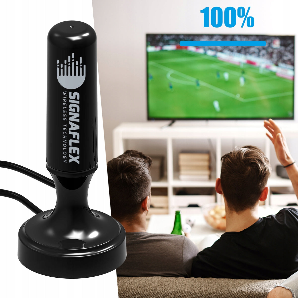 ACTIVE ANTENNA UHF VHF FM TV ROOM POWERFUL DVBT-2 30dbi TV FHD 4K Manufacturer code ANTENA POKOJOWA DO TUNERA