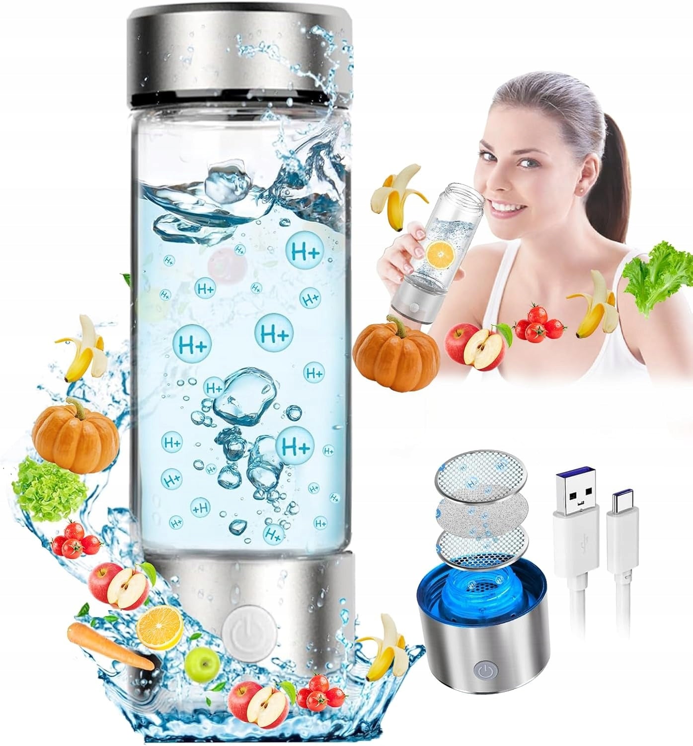 ACTIVE HYDROGEN GENERATOR 420ML HYDROGEN WATER Portable Packaging status original