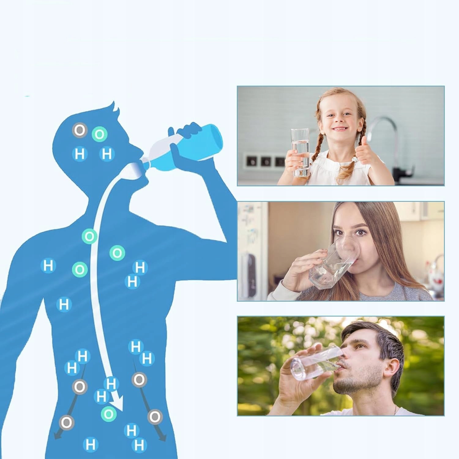ACTIVE HYDROGEN GENERATOR HYDROGEN WATER GLASS IONIZER PORTABLE 420ml Brand Bedee
