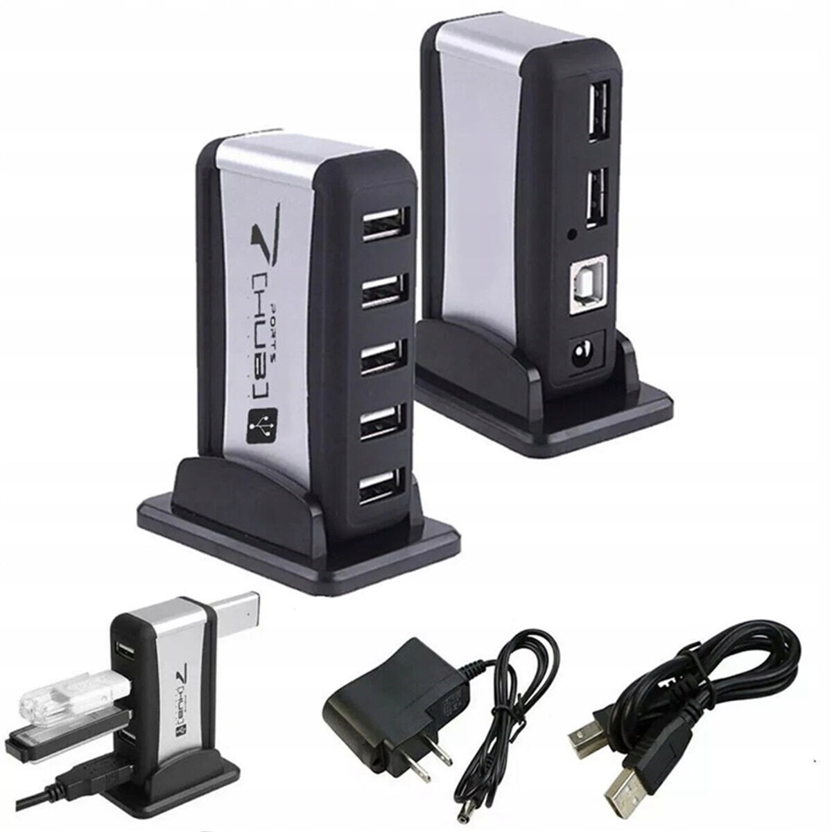ACTIVE USB HUB 7 PORT USB 2.0 WITH LED POWER SUPPLY Manufacturer no brand
