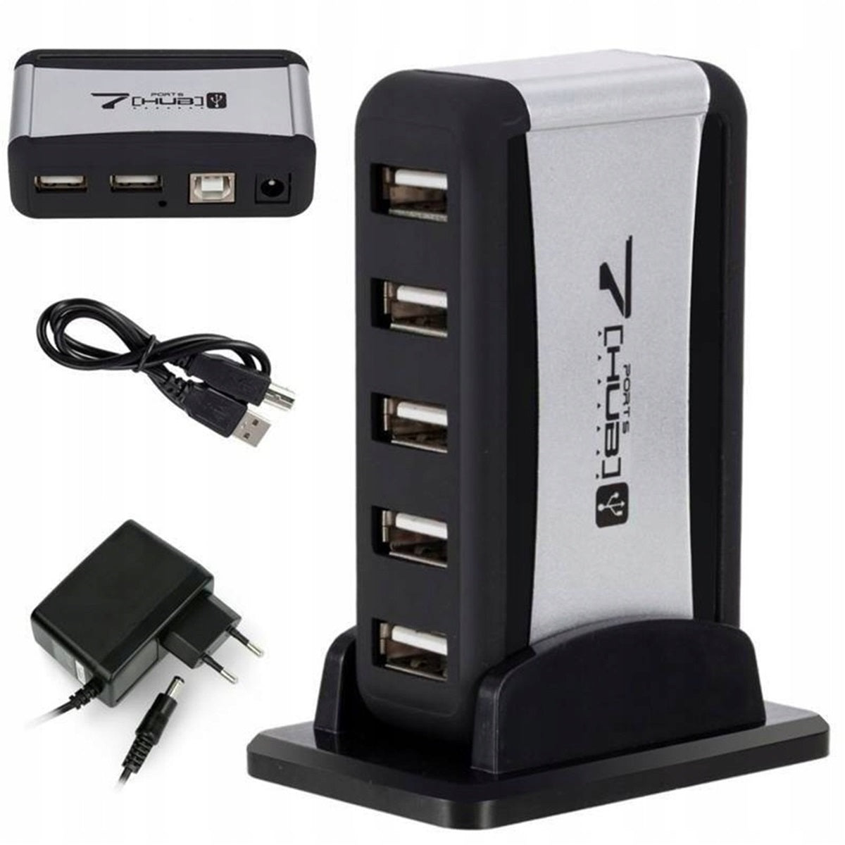 ACTIVE USB HUB 7 PORT USB 2.0 WITH LED POWER SUPPLY