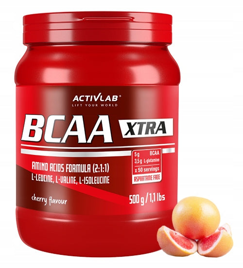 ACTIVLAB BCAA XTRA 500g GLUTAMIA AMINO ACIDS grapefruit Expiration date at least 1 year from the date of purchase