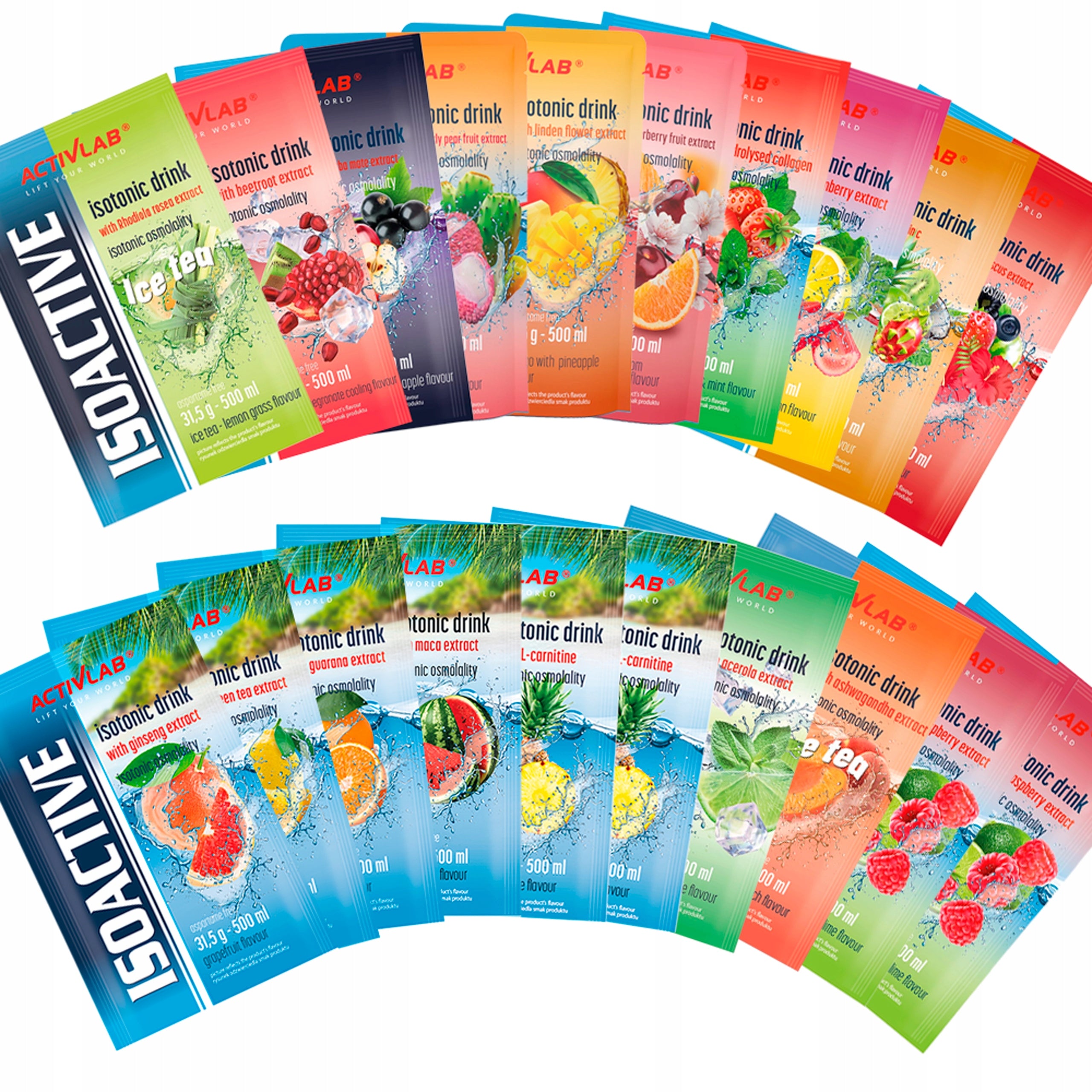 ACTIVLAB ISOACTIVE ISOTONIC 20x31,5 g MIX OF ALL FLAVORS ISOTONIC DRINK
