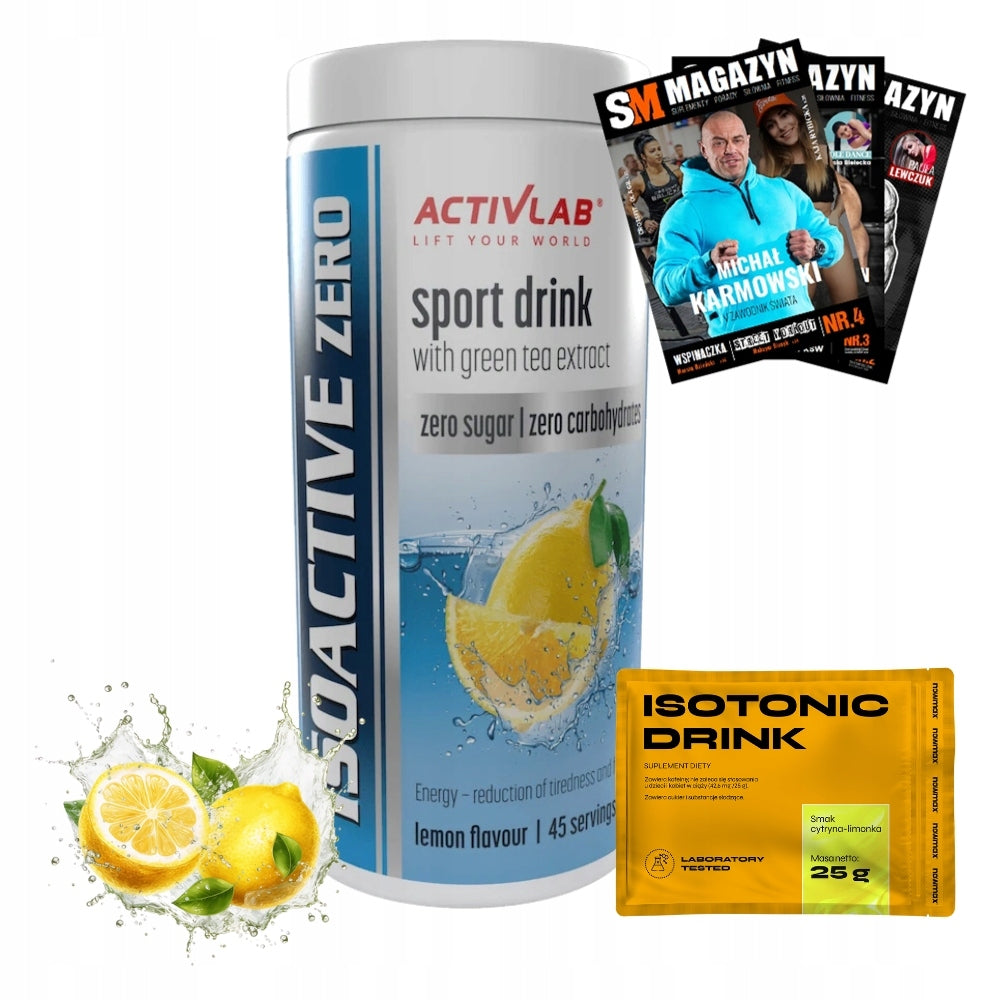 ACTIVLAB ISOACTIVE ZERO 225g ELECTROLYTES WITHOUT SUGAR + nowmax ISOTONIC DRINK