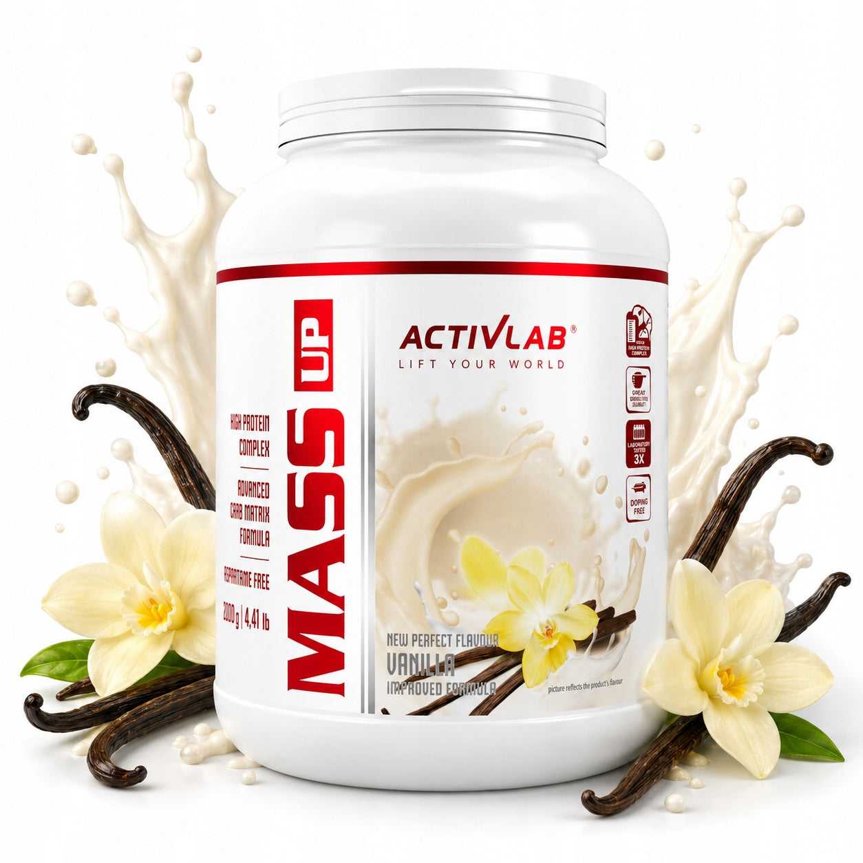 ACTIVLAB MASS UP 2000g Gainer for mass protein carbohydrates CREATINE Vanilla
