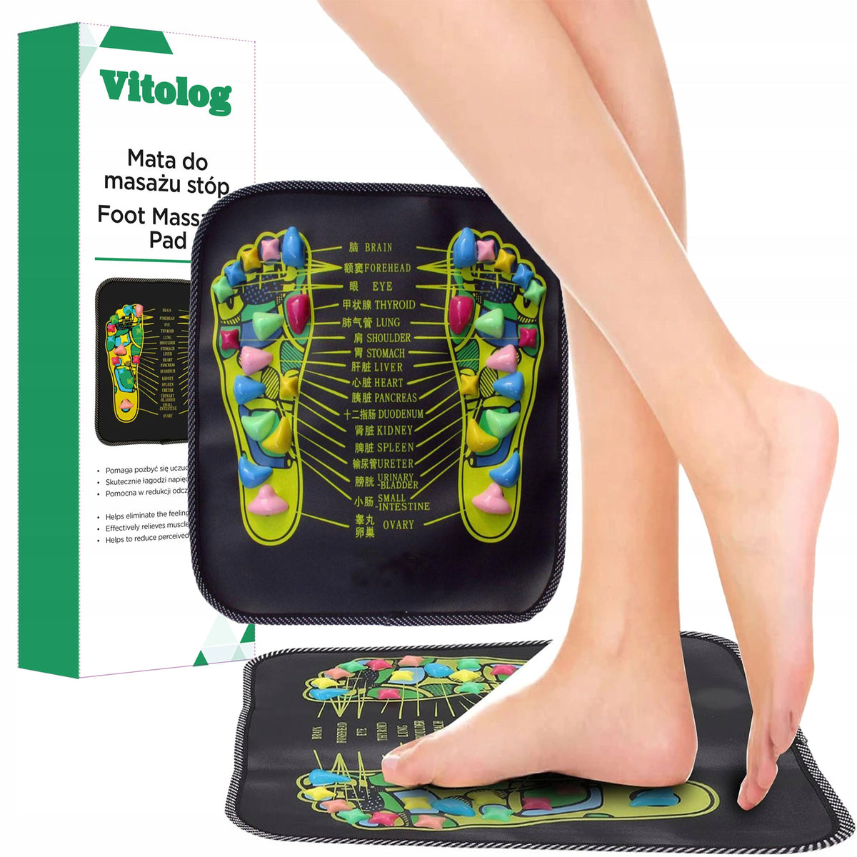 ACUPRESSURE MASSAGE MAT SENSORY LEG FOOT MASSAGER WITH SPIKES XXL