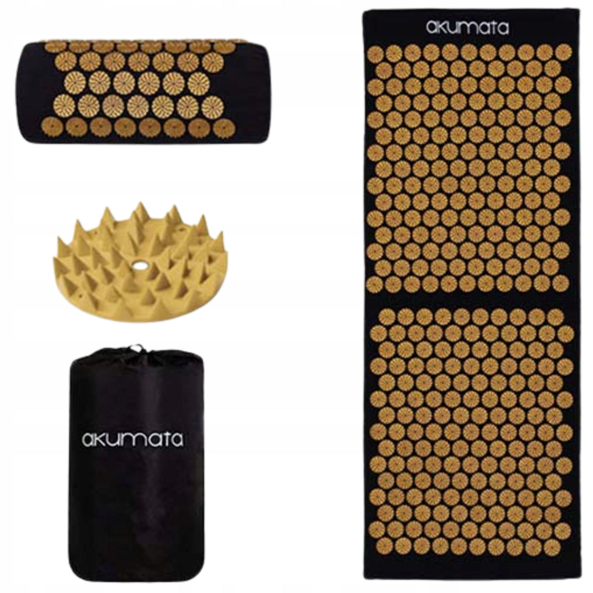 ACUPRESSURE MAT WITH PILLOW SET XXL GOLD made in Poland AKUMATA