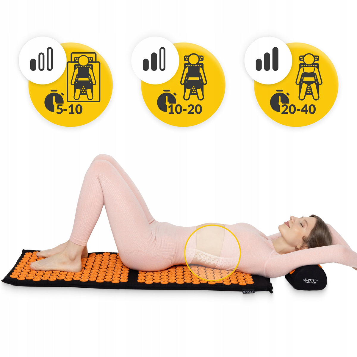 ACUPRESSURE MAT WITH SPIKES HEALTH BACK PAIN WITH PILLOW XL SPIKES Color red