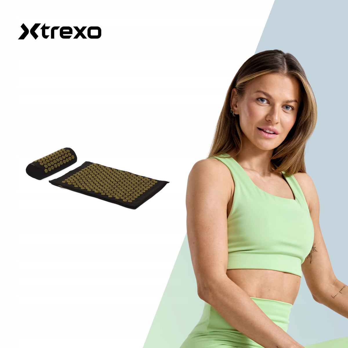 ACUPRESSURE MAT XTREXO WITH SPIKE CUSHION HEALTH RELAXING SET Manufacturer code TXO-B4Z004-BK