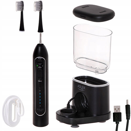 AD 2180 black Sonic electric toothbrush with 2-in-1 irrigator Dominant color black