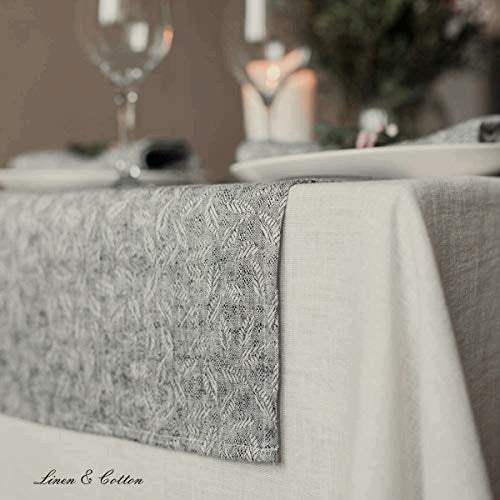 ADAMASZKOWY LINEN TABLE RUNNER BLACK WHITE 45X140 CM FOR COTTON Manufacturer code Producent niezależny