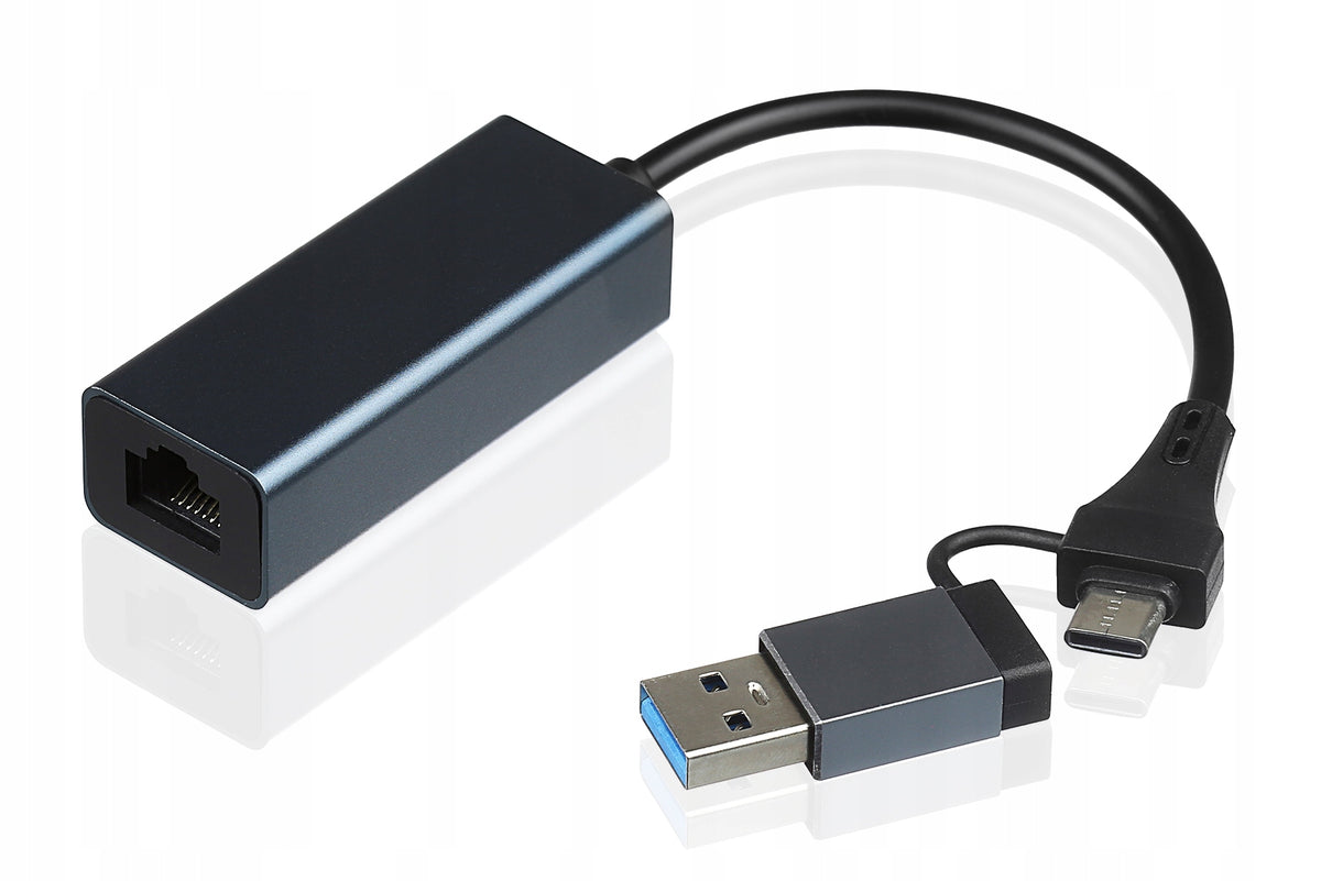 ADAPTER 2in1 USB C USB-C 3.0 GIGABIT LAN 100/1000Mbit RJ45