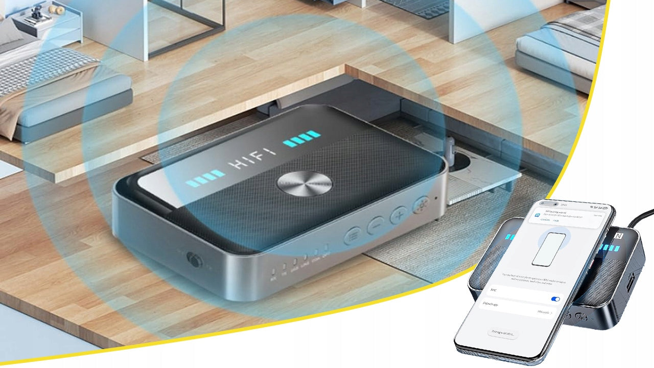 ADAPTER BLUETOOTH TRANSMITTER RECEIVER TRANSMITTER BT 5.3 AUX RCA NFC COAXIAL Product weight with unit packaging 0.23 kg