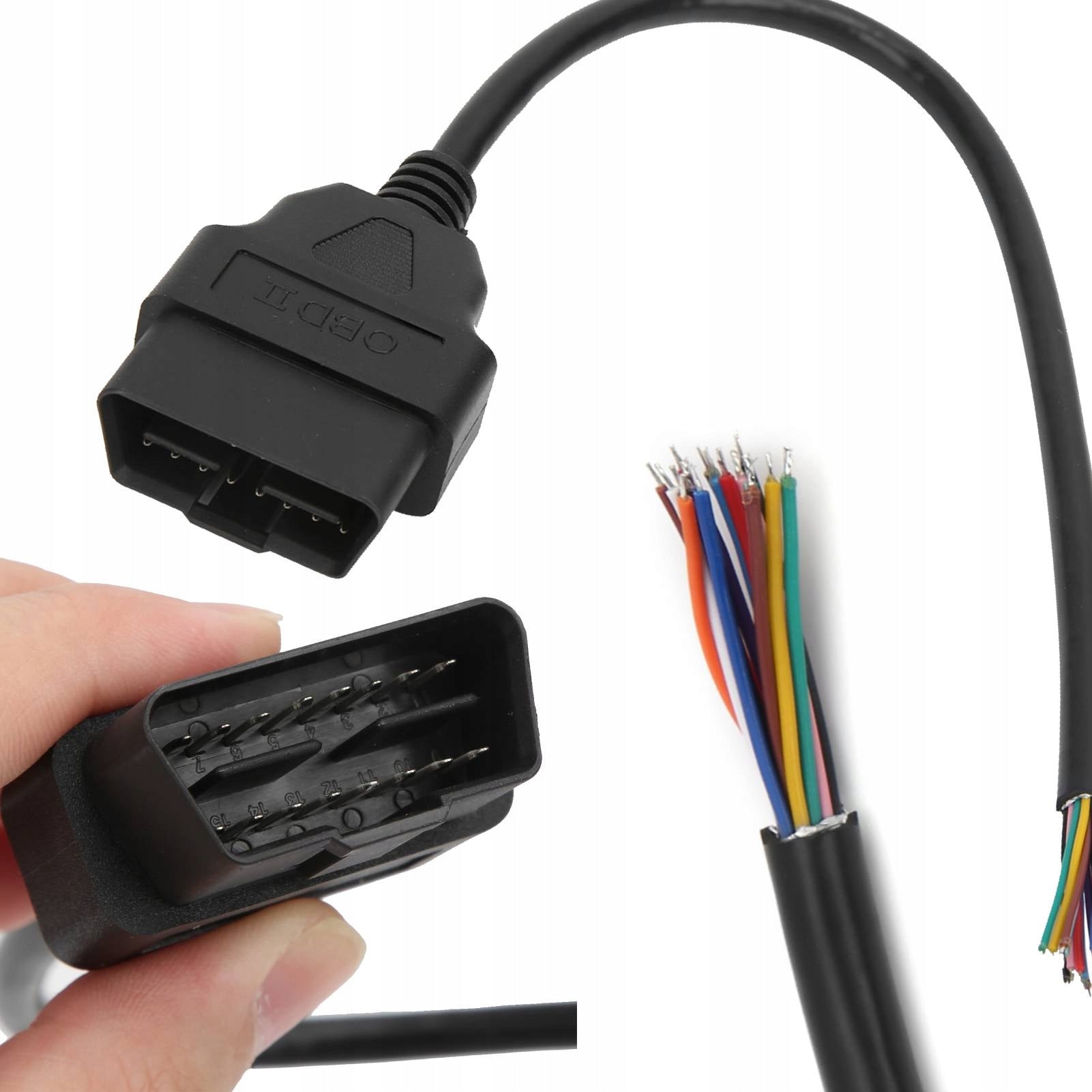 ADAPTER CABLE OBD2 16PIN MALE PLUG UNIVERSAL OPEN CABLE CONNECTOR