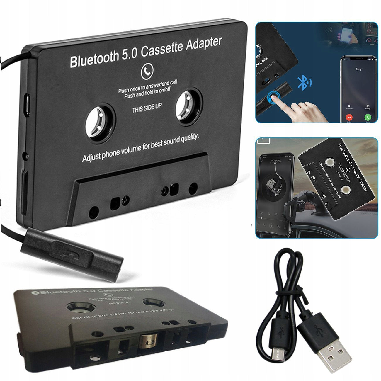 ADAPTER CONVERTER BLUETOOTH TRANSMITTER 5.0 BT CASSETTE