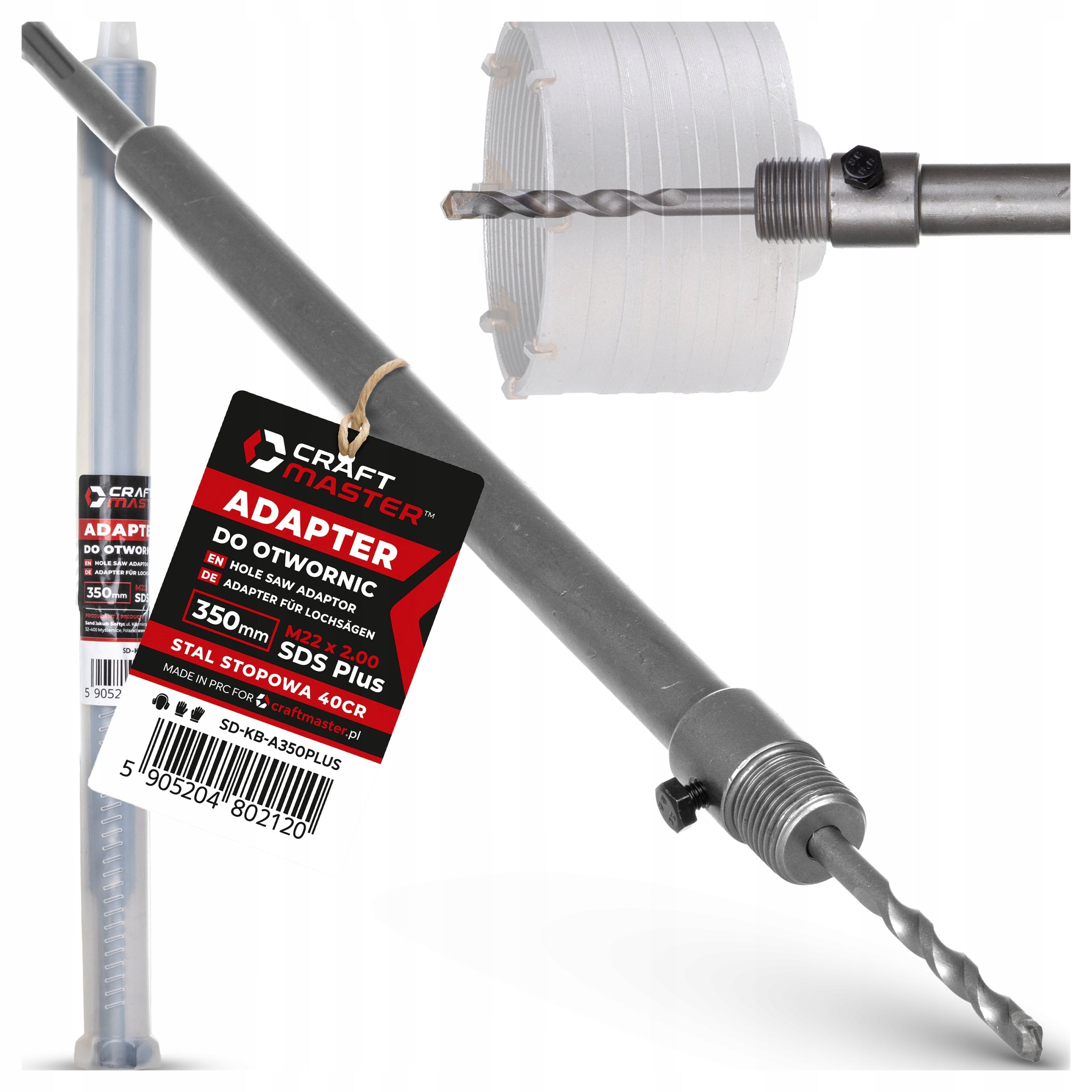 ADAPTER FOR FORAMINIFERA EXTENSION 350mm M22x2.0 SDS PLUS LACE FOR CONCRETE