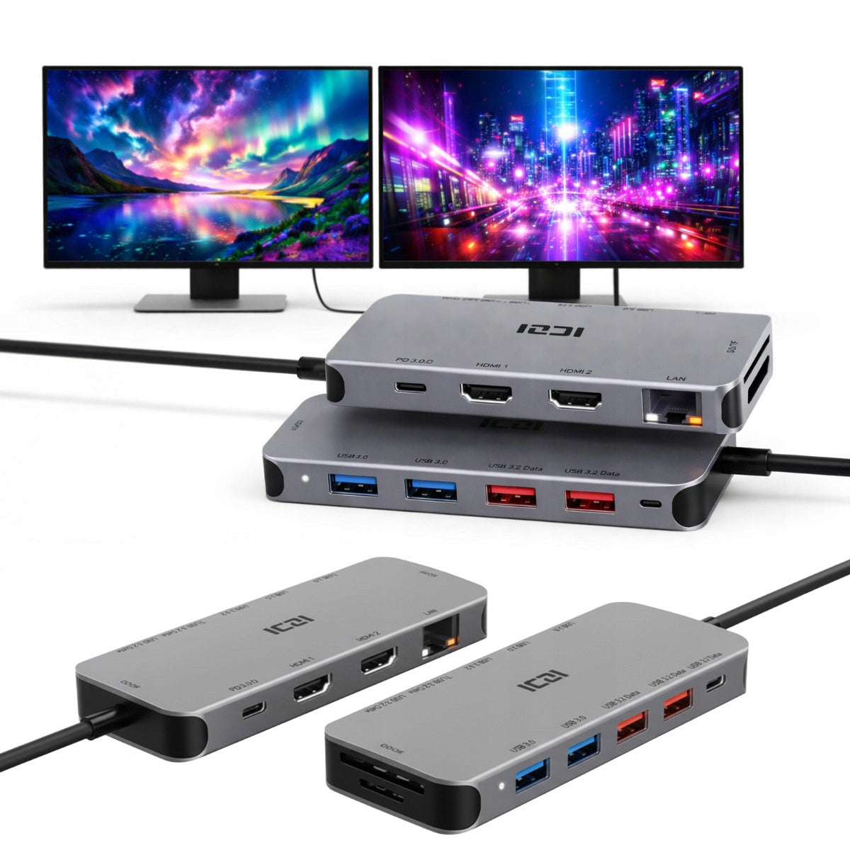 ADAPTER HUB DOCKING STATION USB-C 2x HDMI MACBOOK M1 dual screen image