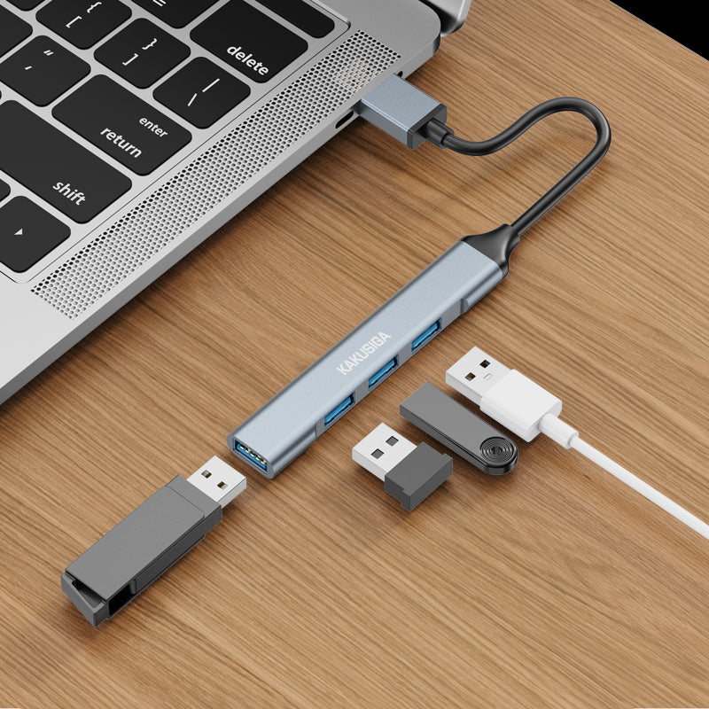 ADAPTER HUB KAKUSIGA USB A 4IN1 TO USB 3.0 + USB 2.0 x3 BLACK GRAY Manufacturer code 6921042122687