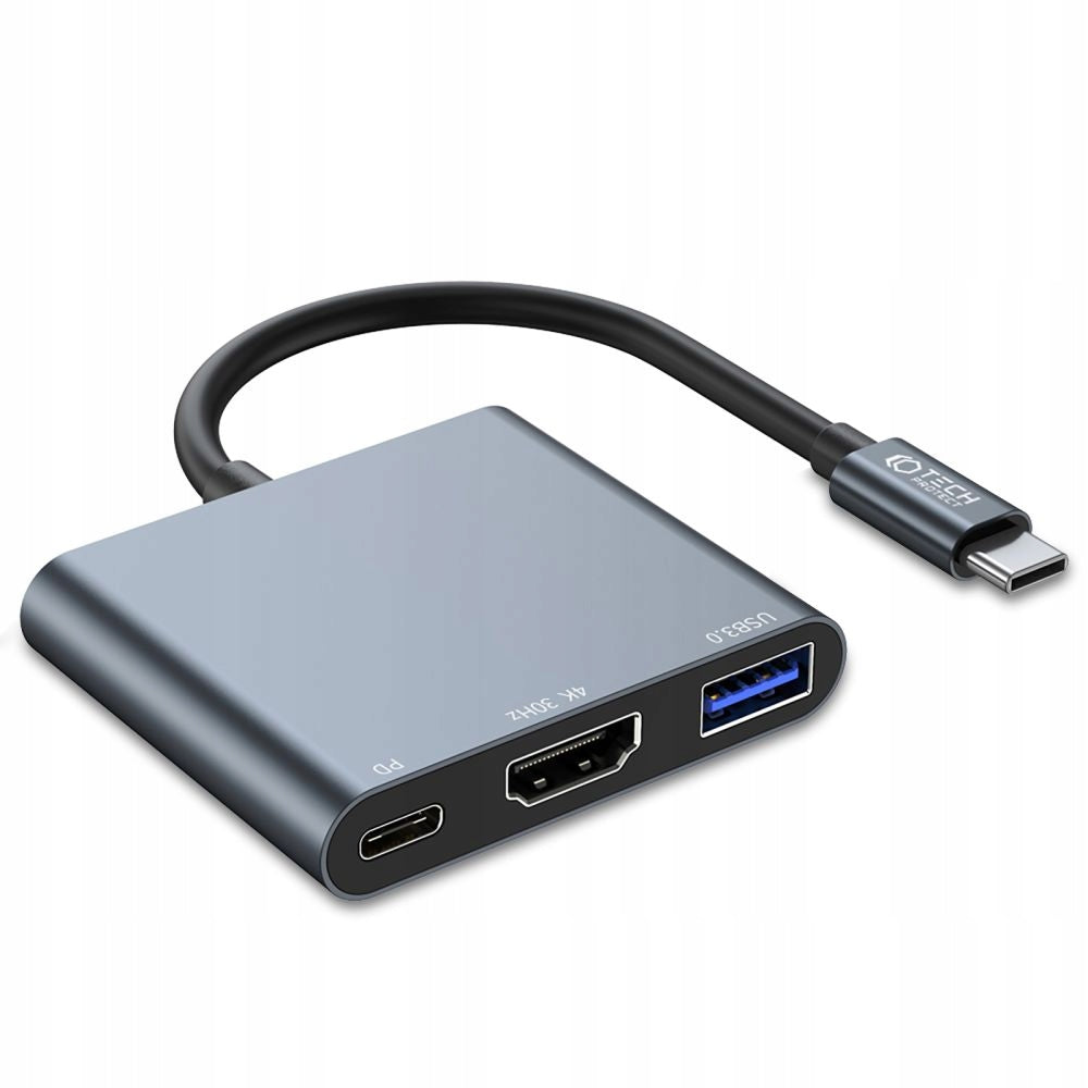 ADAPTER HUB SPLITTER WITH TYPE-C USB-C TO HDMI 4K USB-A 3.0 / 100W CONNECTOR