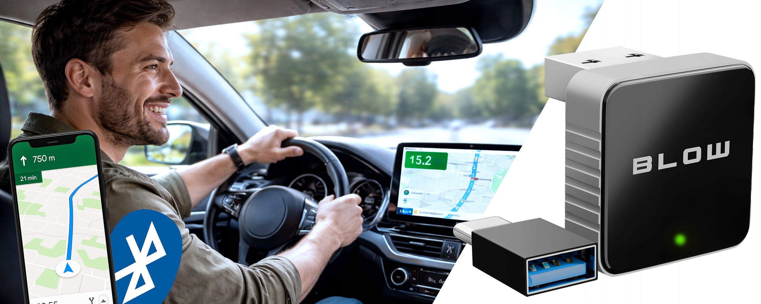ADAPTER MICRO CARPLAY ANDROID AUTO WIRELESS WIFI BLUETOOTH MODULE Packaging status original