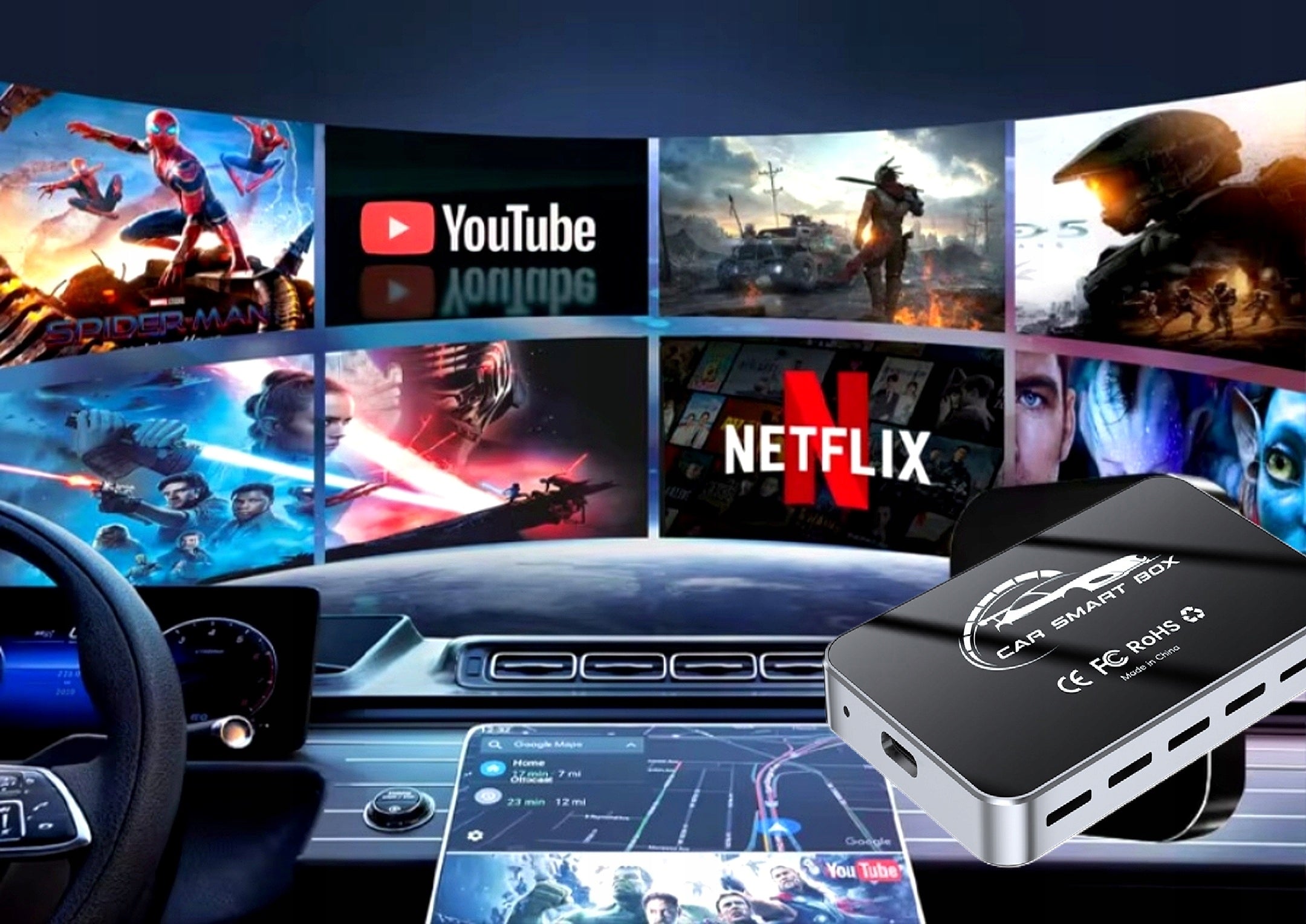 ADAPTER MODULE CarPlay Android Auto 13 YouTube Netflix HDMI Wireless Manufacturer code AI&JL CARPLAY ANDROIDAUTO YOUTUBE T11