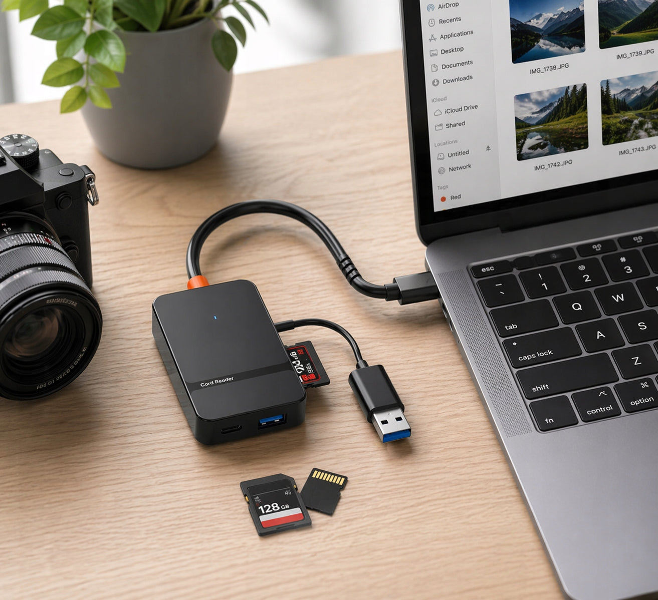 ADAPTER SD/microSD CARD READER CR MS USB-A 3.0, USB-C FOR PHONE LAPTOP Manufacturer code Czytnik kart Pamięci SD/TF/CF/MS 81781
