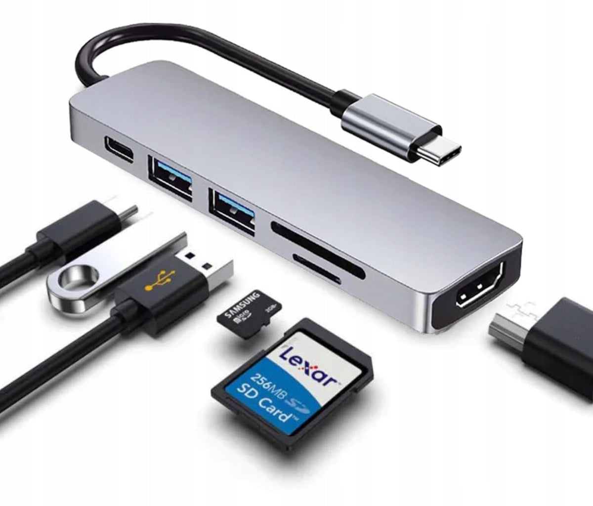 ADAPTER SPLITTER HUB CARD READER TYPE-C PD HDMI USB DEX ADAPTER 6IN1