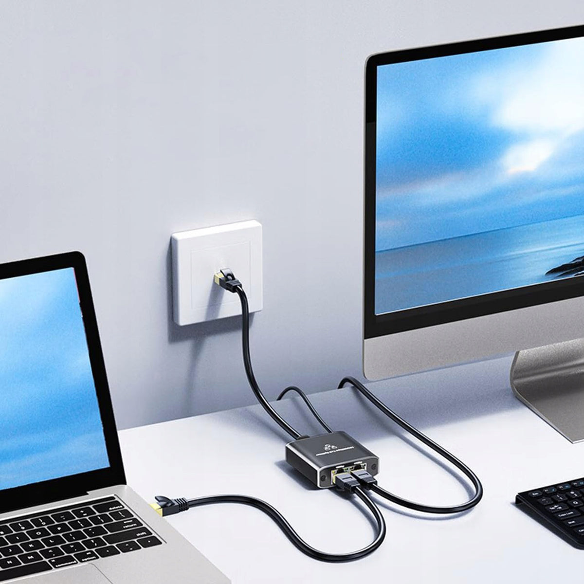 ADAPTER SPLITTER MINI SWITCH LAN SPLITTER ETHERNET 10/100/1000 Mbps Manufacturer Marsee