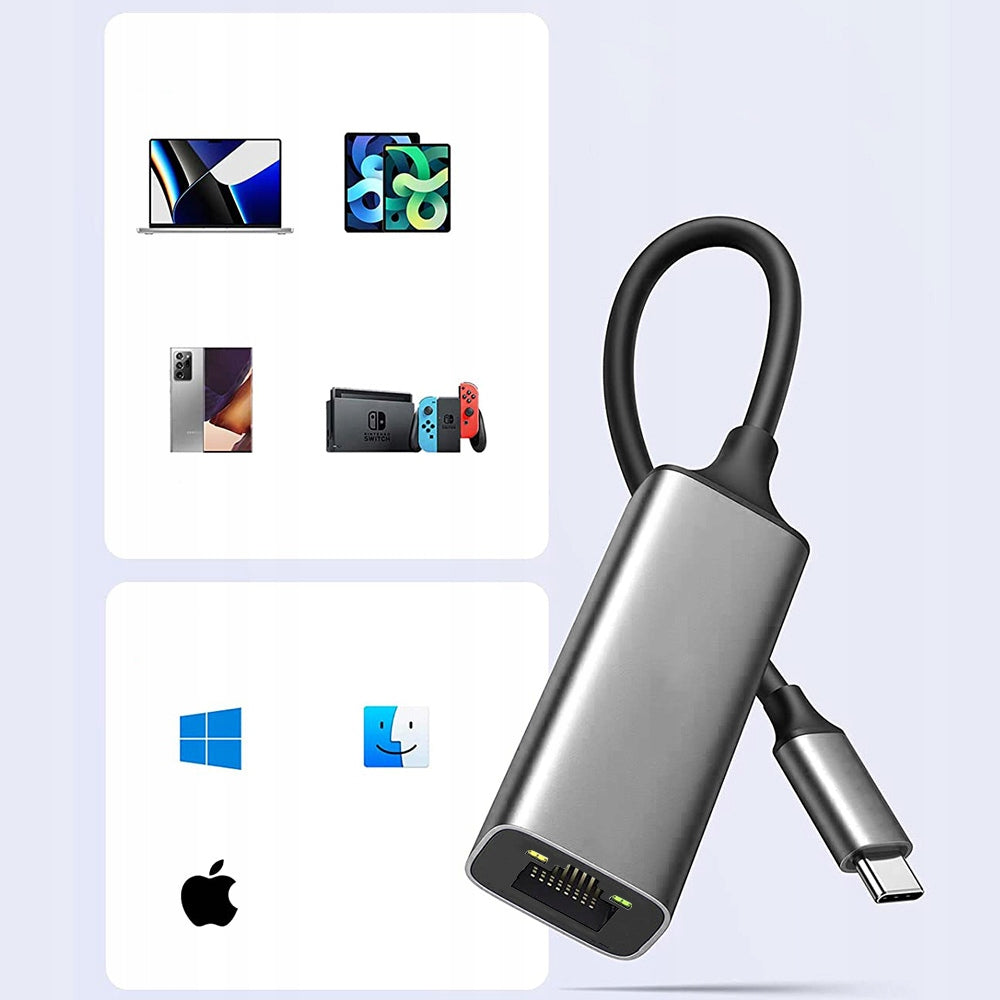 ADAPTER USB-C ADAPTER ETHERNET LAN RJ45 HUB NETWORK CARD 1000MBPS Manufacturer code 06855
