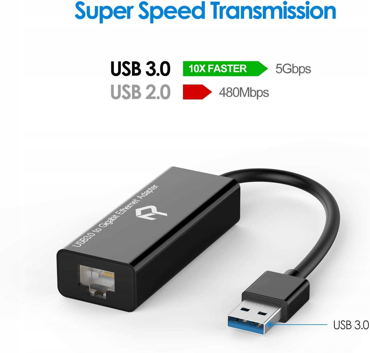 ADAPTER USB3.0-ETHERNET RJ45 BLACK Manufacturer RO