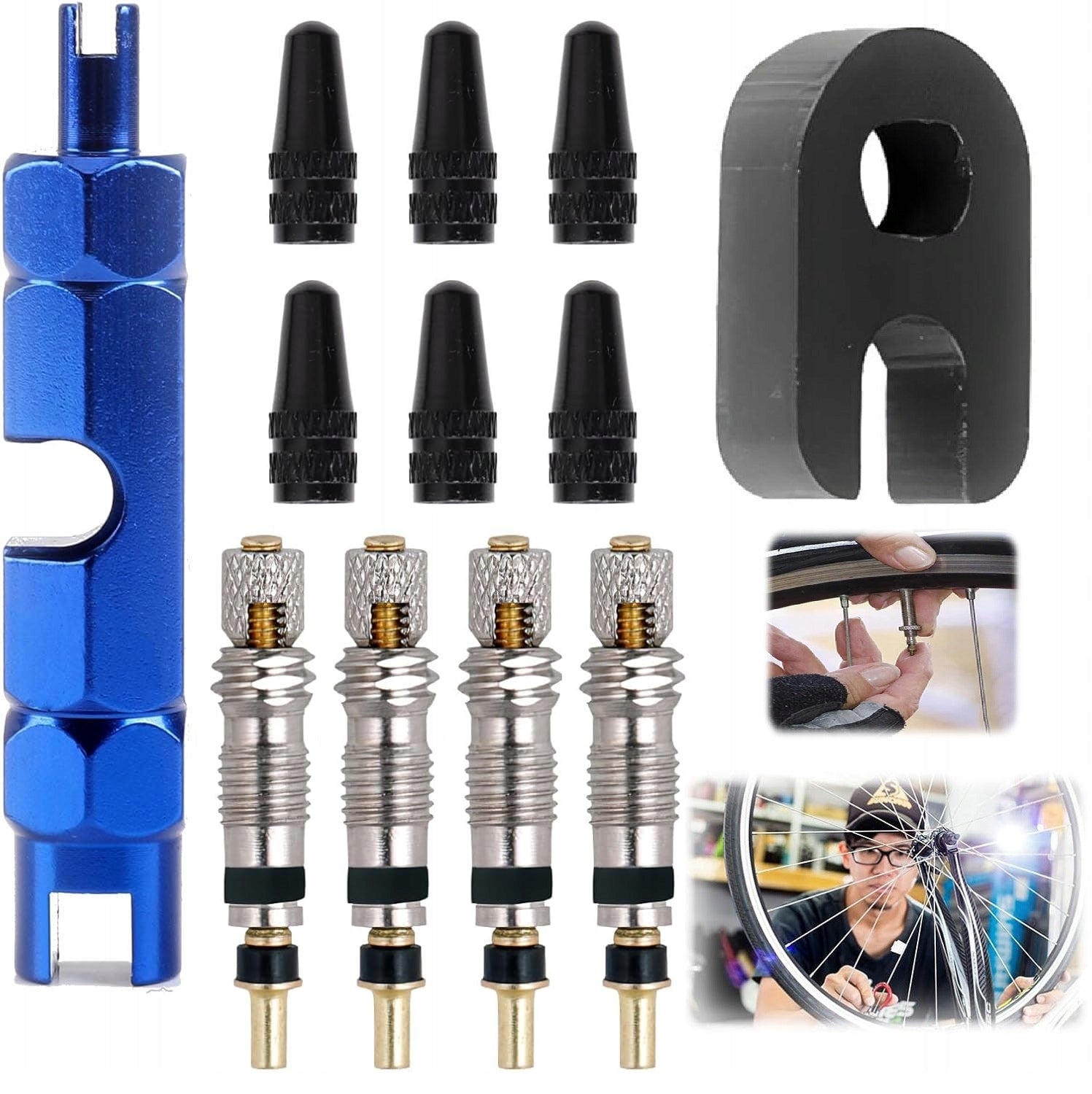 ADAPTERS INSERT FOR PUMPING BIKE REPAIR TRAVEL VALVES SET XXL