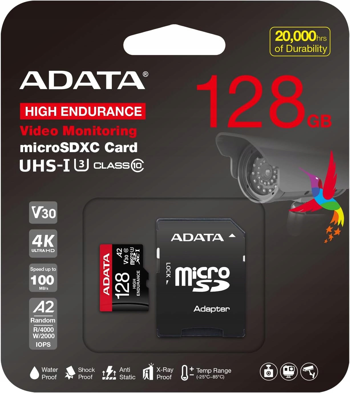 ADATA AUSDX128GUI3V30SHA2-RA1 memory card High Endurance 128GB microSD Packaging status original