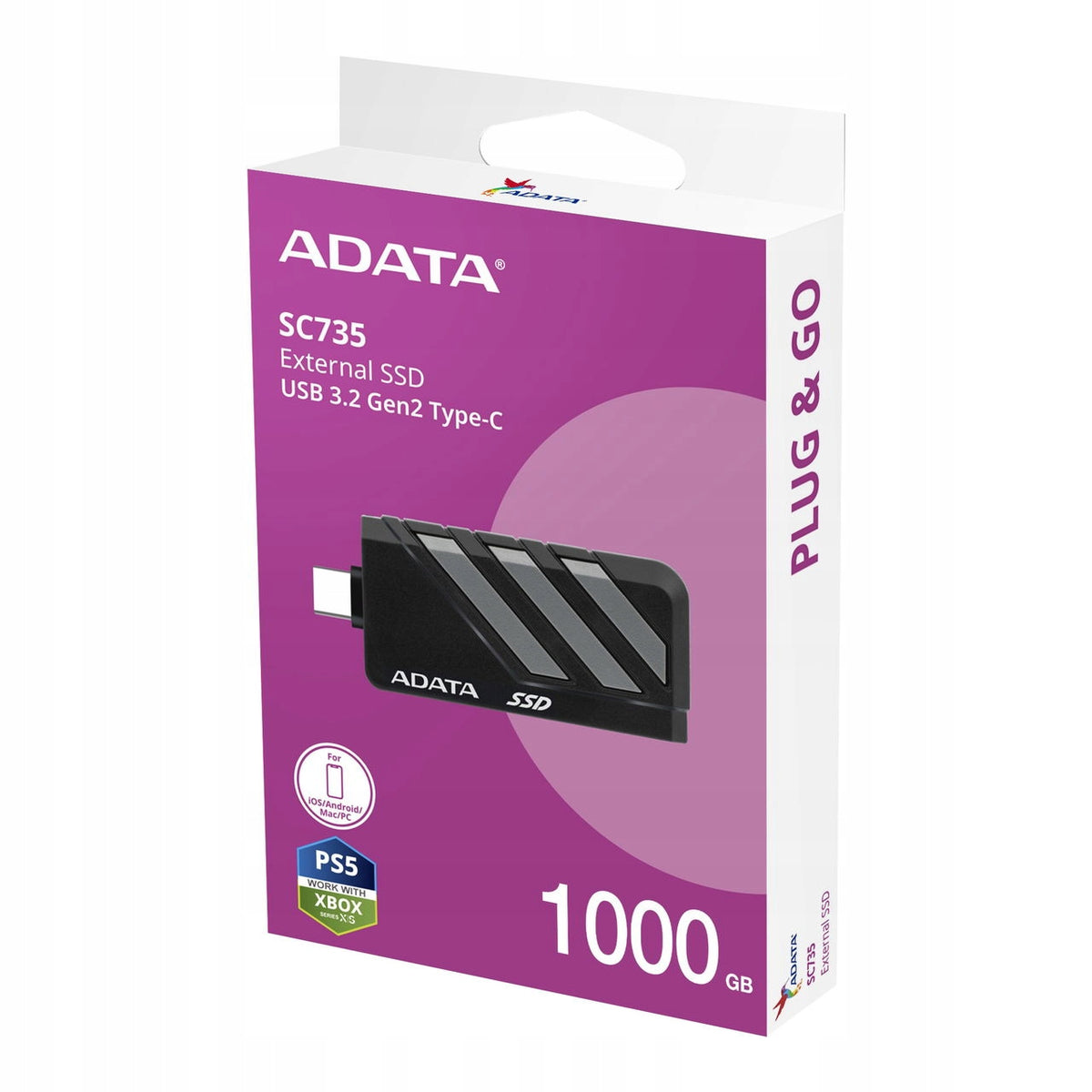 ADATA SC735 /1TB/SSD/Externí/Šedá/5R
