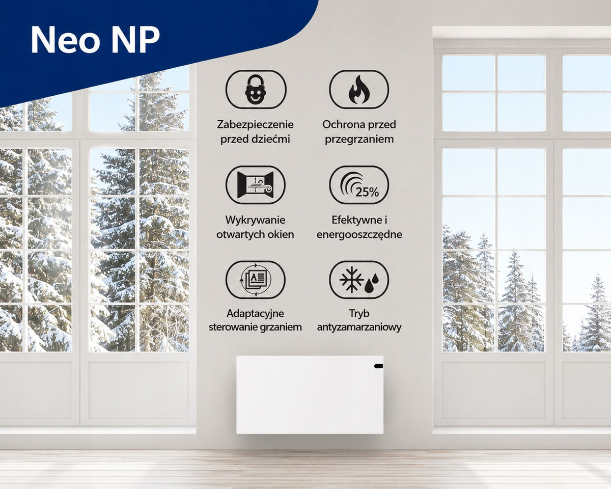 ADAX NEO NL electric heater 600W black timer IP20 Manufacturer code 660206