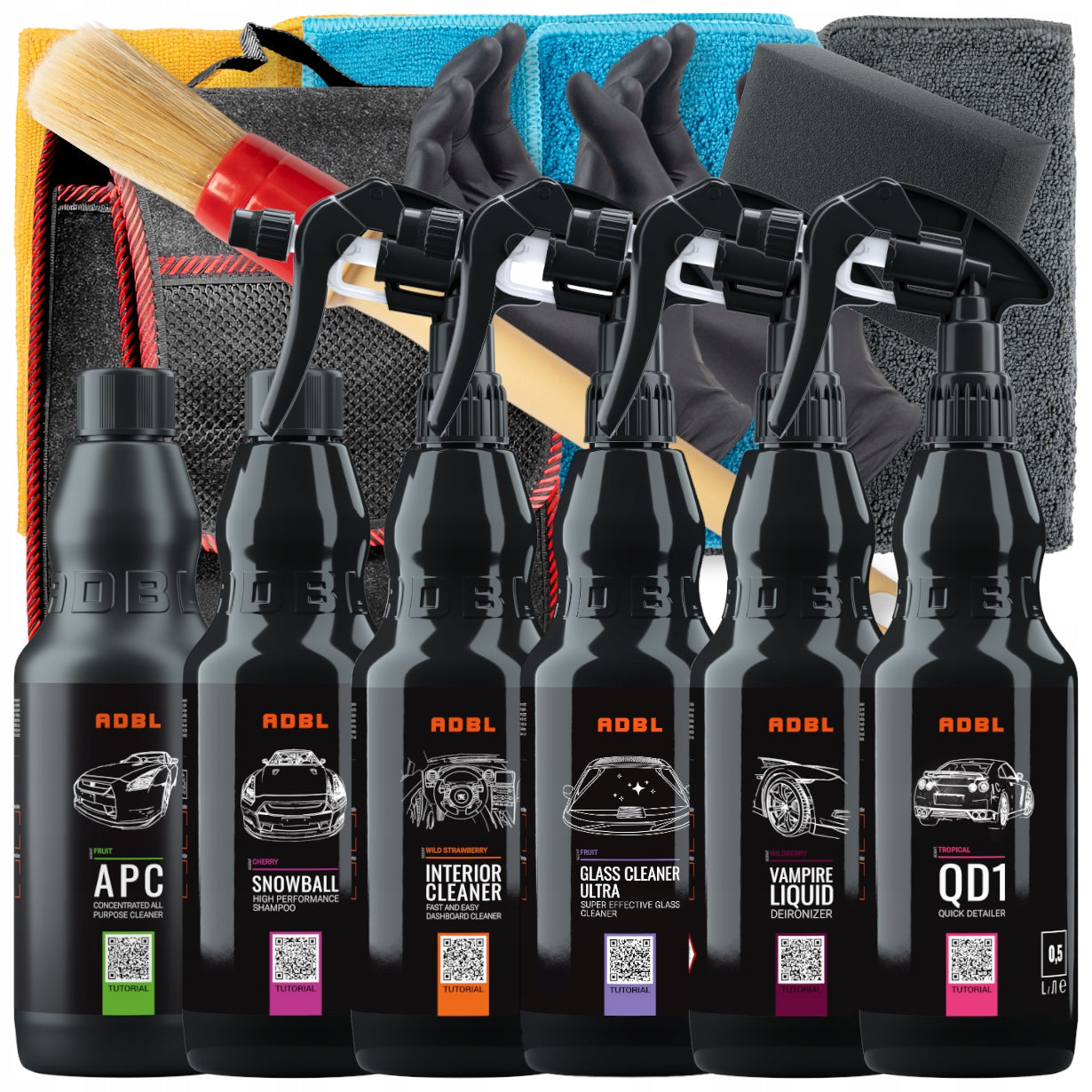 ADBL LARGE CAR CLEANING COSMETICS SET WITH DETAILING BAG GIFT