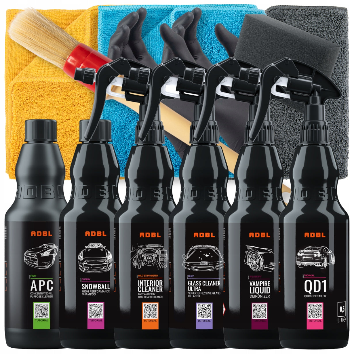 ADBL LARGE SET OF COSMETICS FOR CLEANING THE CAR ACCESSORIES DETAILING GIFT