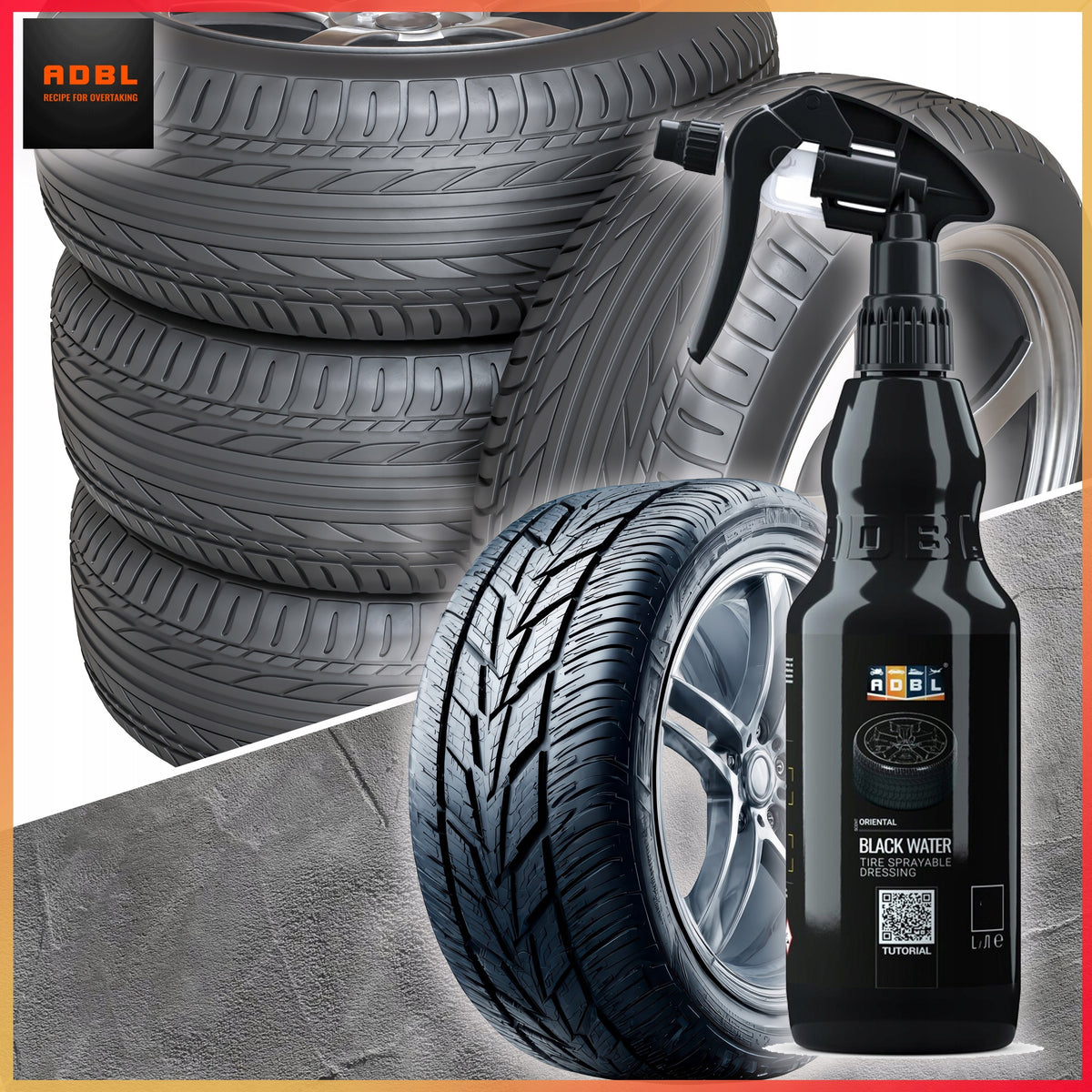 ADBL Tire Liquid Dressing Deep Black Long Lasting Effect Black Water 0,5L Manufacturer's catalog number ADB000141
