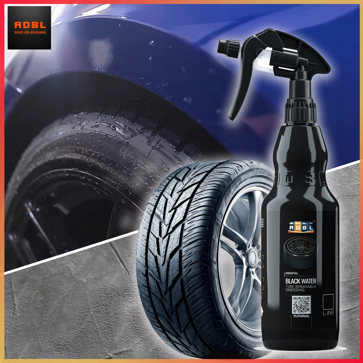 ADBL Tire Liquid Dressing Deep Black Long Lasting Effect Black Water 0,5L Packaging status original