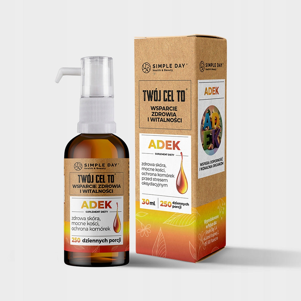 ADEK Healthy bones and teeth For immunity Health support TWÓJ CEL TO 30 ml