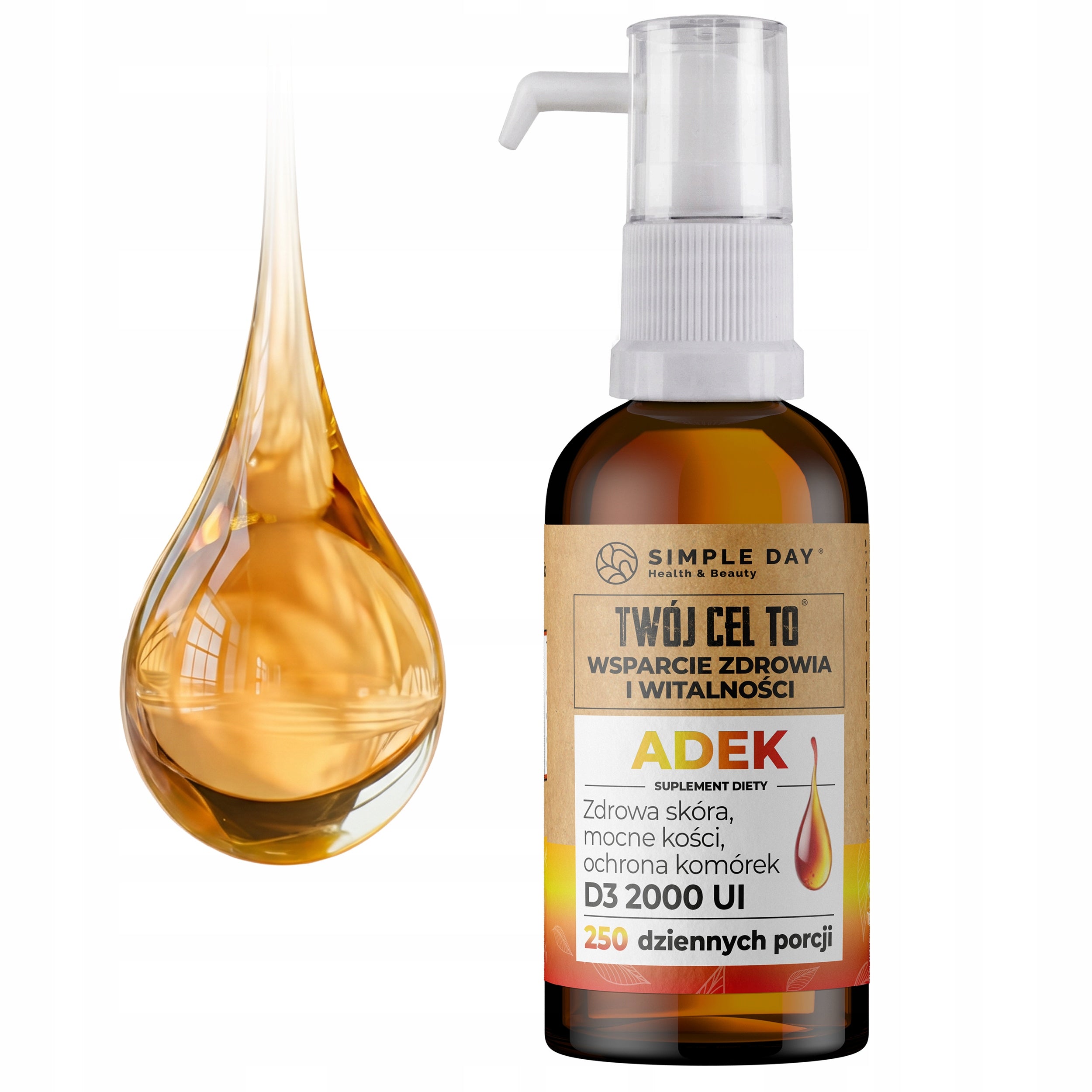 ADEK WIT A, D3 2000 E, K MK7 Drops 250 servings 30ml Immunity, Bones, Vision