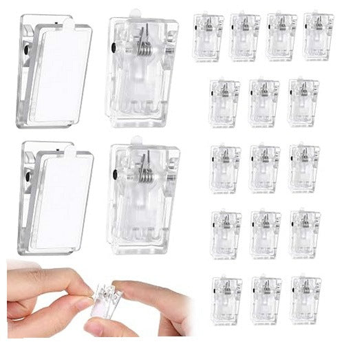 ADHESIVE CLIPS TRANSPARENT FOR TAPESTRY PHOTOS DECORATION 20 PCS.