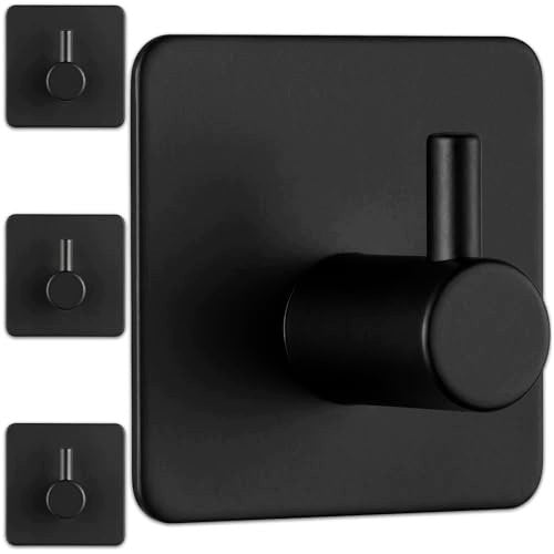ADHESIVE HOOKS BLACK MINIMALIST FOR BATHROOM WITHOUT DRILLING 4 Manufacturer code Bez marki