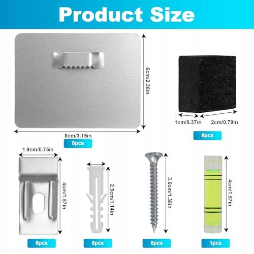 ADHESIVE HOOKS FOR ALUMINUM PHOTOS FOR MIRROR 8 PCS. Manufacturer code Bez marki