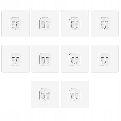 ADHESIVE HOOKS FOR SHOWER WATERPROOF WITHOUT DRILLING 10 PCS.